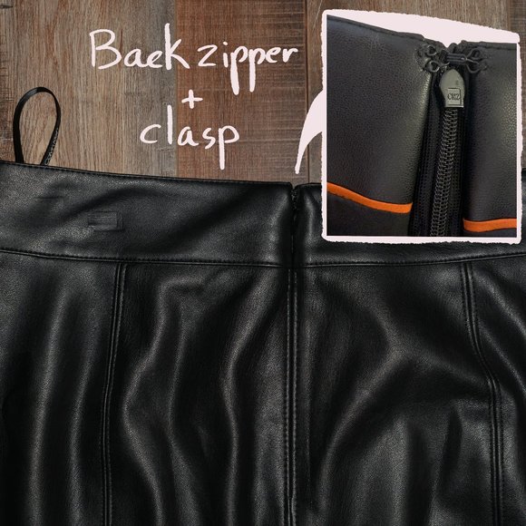 Calvin Klein | Faux Leather Pencil Skirt - Picture 5 of 7